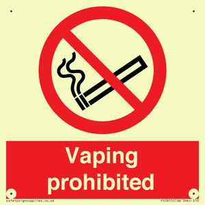 Vaping prohibited